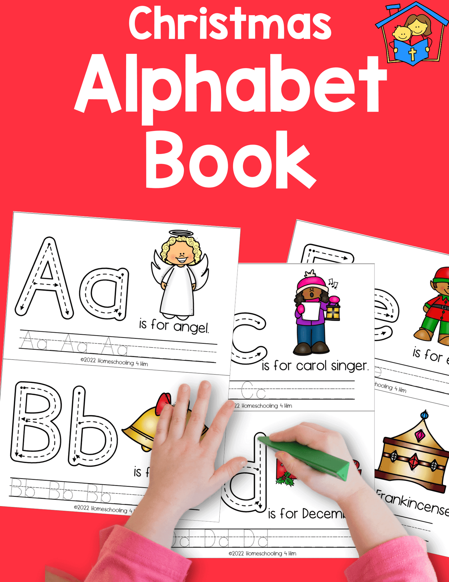 Christmas Alphabet Book + Handwriting Worksheets