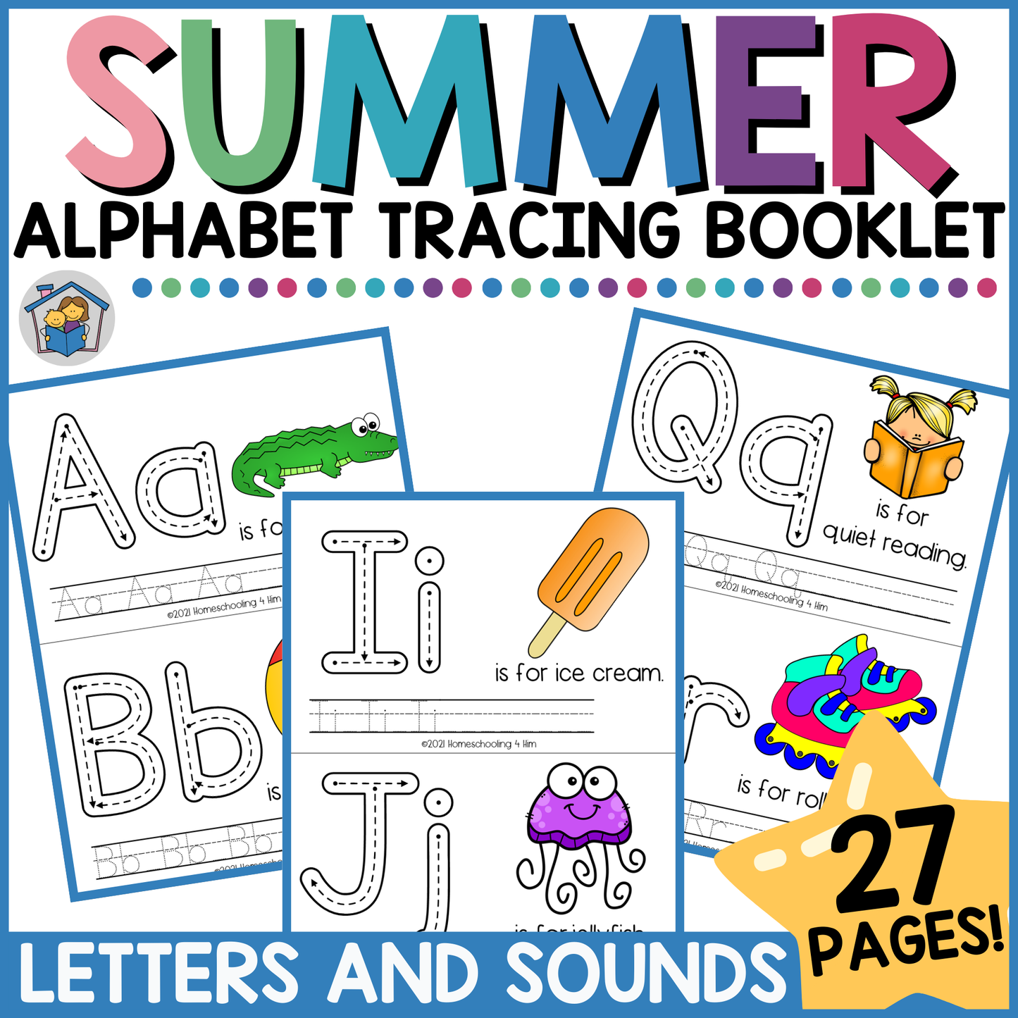 Summer Alphabet Tracing Booklet