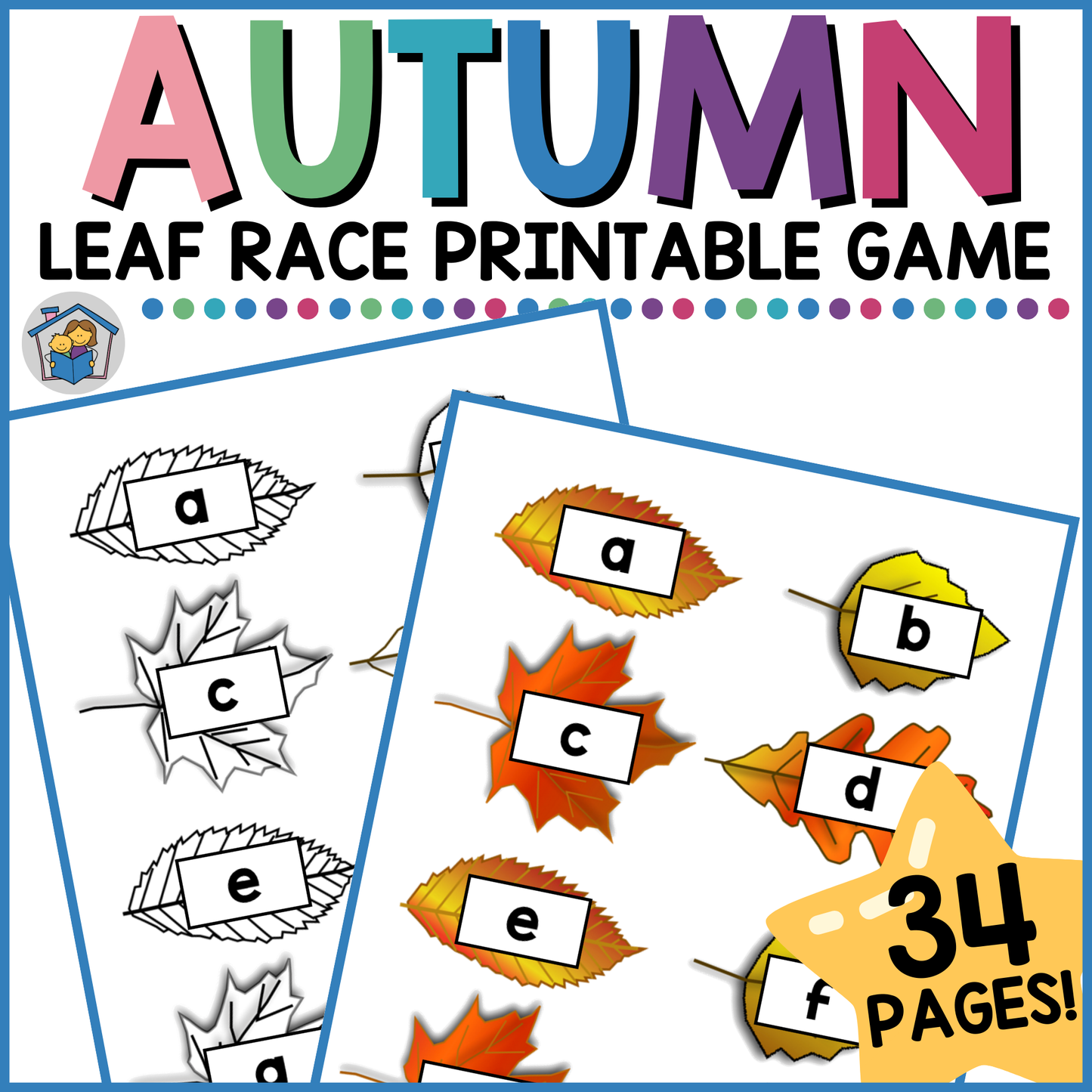 Fall Leaf Race Letter Game