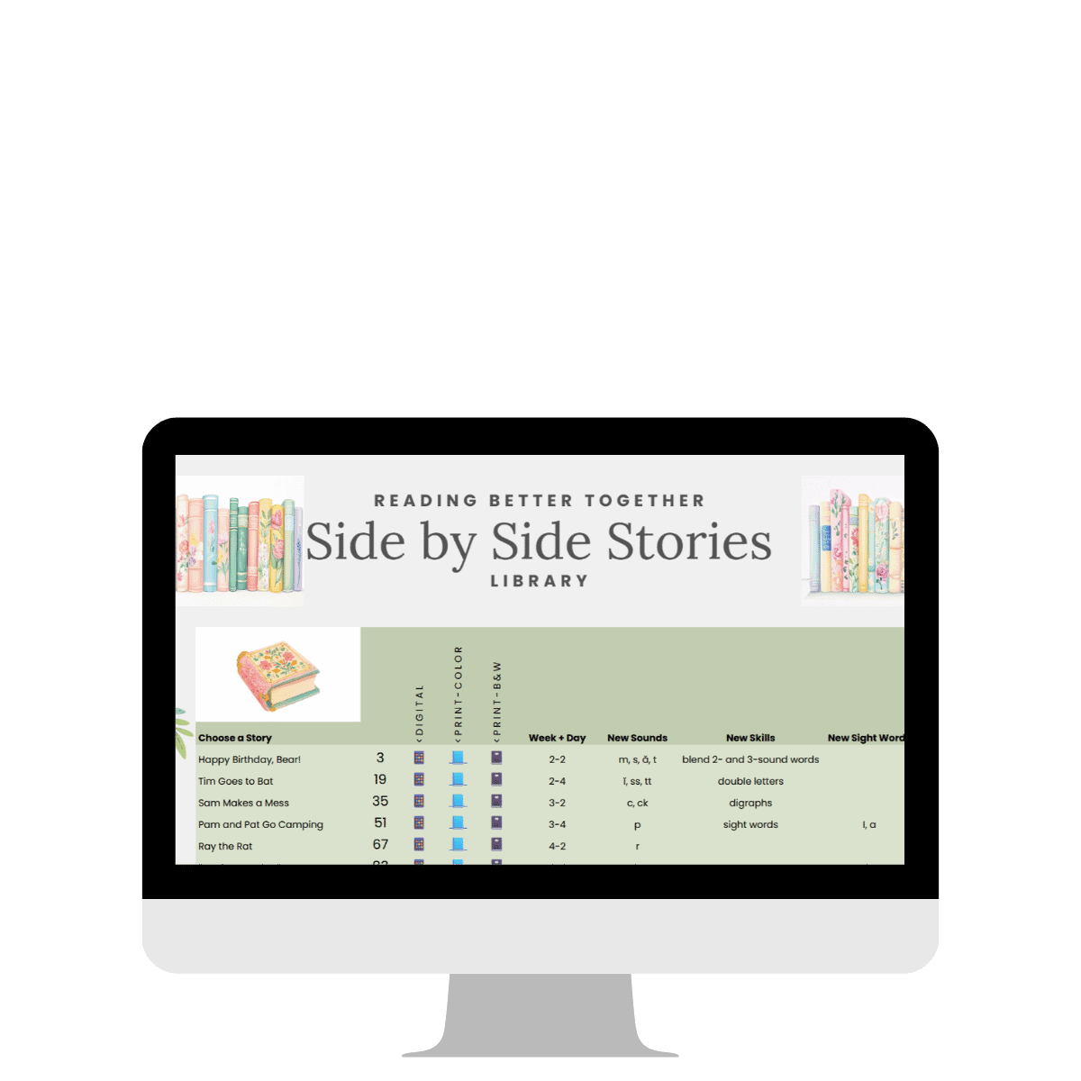 Side by Side Stories Bundle | 62 Learn to Read Books